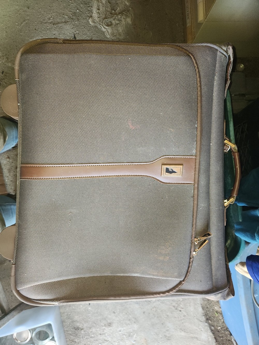 London Fog Men's Brown Travel Briefcase - Classic Canvas Carry Case